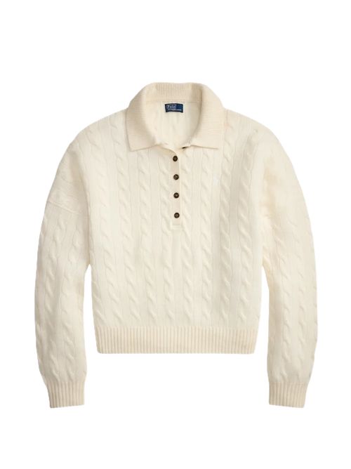 cable-knit buttoned top Polo Ralph Lauren | 211-B17767-007AUTHENTIC CREAM